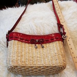 Brighton Adorable Red and Straw Brighton Bag